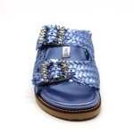 INUOVO slipper blauw tressé 395010
